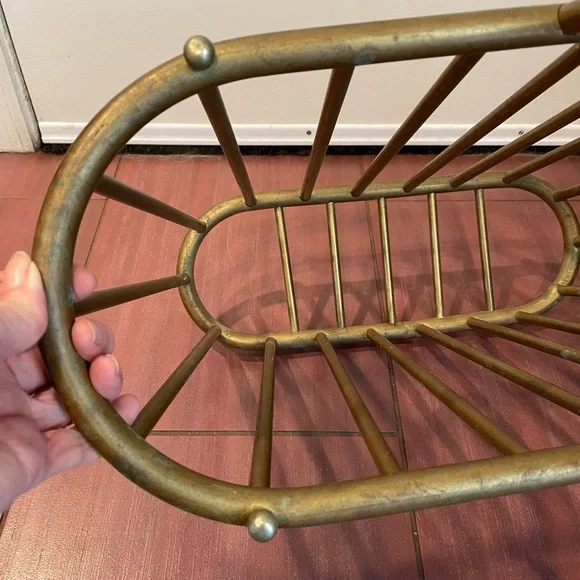Vintage mid century modern brass magazine holder/rack